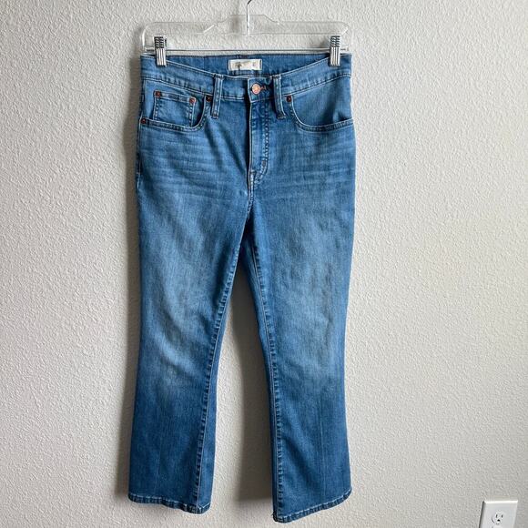 Madewell Cali Demi Boot Jeans Women's 27 Medium Wash Flare Cropped Mid Rise - Picture 2 of 8
